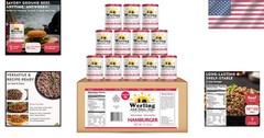 Pack of 12 Werling Meats Fully Cooked Ground Beef – Easy Heat & Eat Convenience