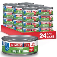 Bumble Bee Chunk Light Tuna In Oil 5 oz Cans (Pack of 24) – Wild Caught Skipjack