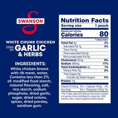 SWANSON S Garlic & Herbs White Chunk Fully Cooked Chicken, 2.6 OZ Case of 12