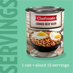 Chef-mate Corned Beef Hash Canned Food and Canned Meat 6 lb 11 oz #10 Can Bulk