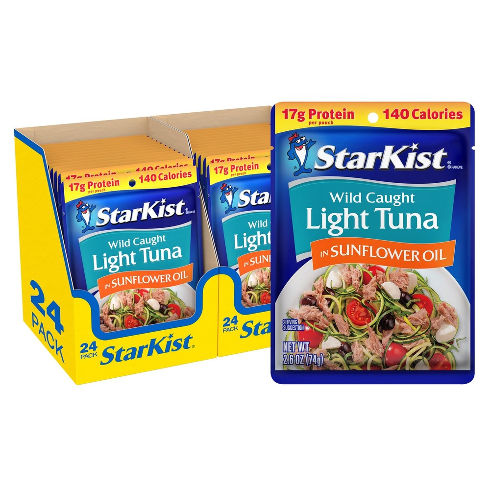 StarKist Chunk Light Tuna in Sunflower Oil, 2.6 Oz, Pack of 24