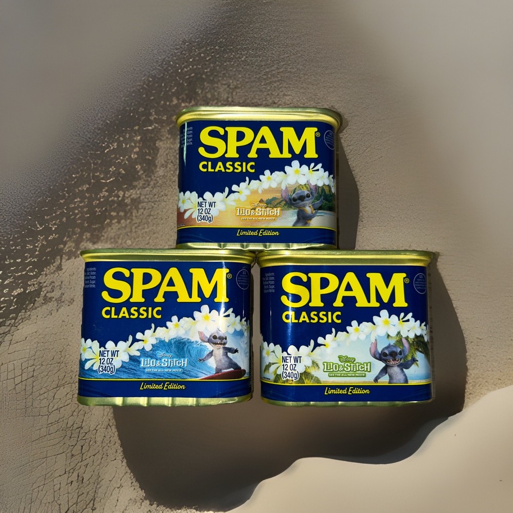 3 Cans SPAM Classic Limited Edition Lilo & Stitch 12 oz.