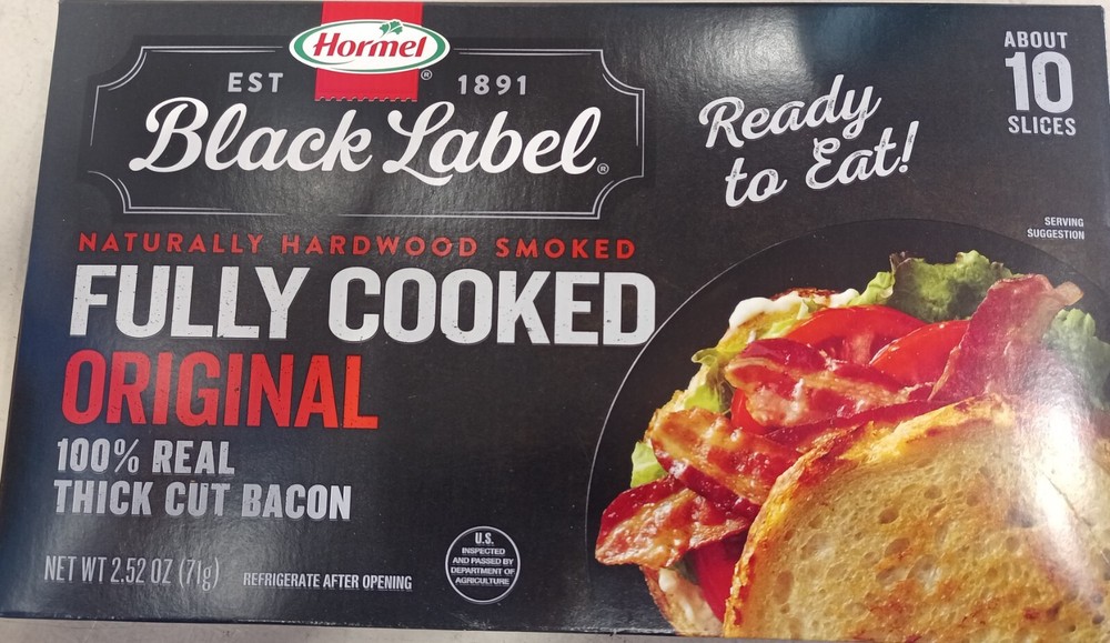 Hormel Black Label, Fully Cooked Bacon, 2.52 oz