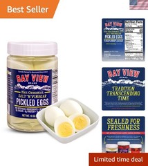 16oz Jar of Tangy Salt ‘N Vinegar Pickled Eggs – No Artificial Ingredients