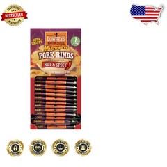 Hot Spicy Microwave Pork Rinds 18 Pack 1.75oz Low Fat American Flavor