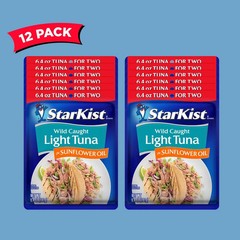 StarKist Chunk Light Tuna in Sunflower Oil 6.4 oz Pouch 12 Pack Ready to Eat …