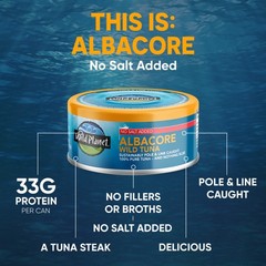 (4 Pack) Wild Planet Albacore Tuna No Salt 5oz Can