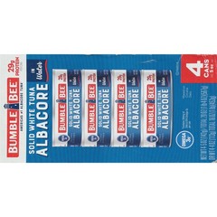 (6 pack) (4 Cans) Bumble Bee Solid White Albacore Tuna in Water, 5 oz