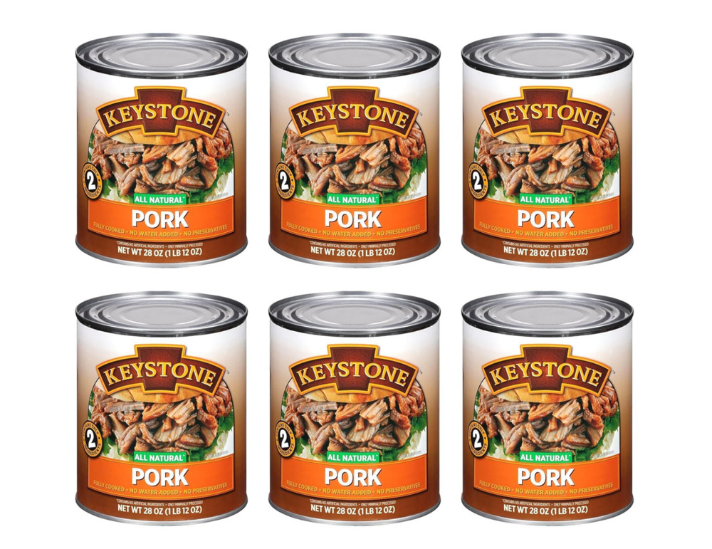 (6 Cans) Keystone Pork **ALL NATURAL – NO PRESERVATIVES – FULLY COOKED** 28oz