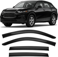 Shatterproof Taped-On Window Deflectors for Honda HR-V 2023-2025 with Black Trim