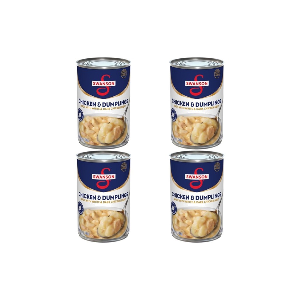 Pack of 4 Swanson Canned Chicken and Dumplings – Hearty 13g Protein Per Can