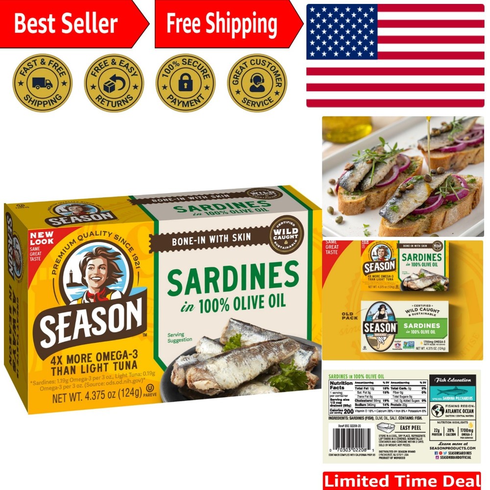 Omega-3 Rich Sardines in Olive Oil – Boned-in Nutrition, Kosher & Healthy Snacks