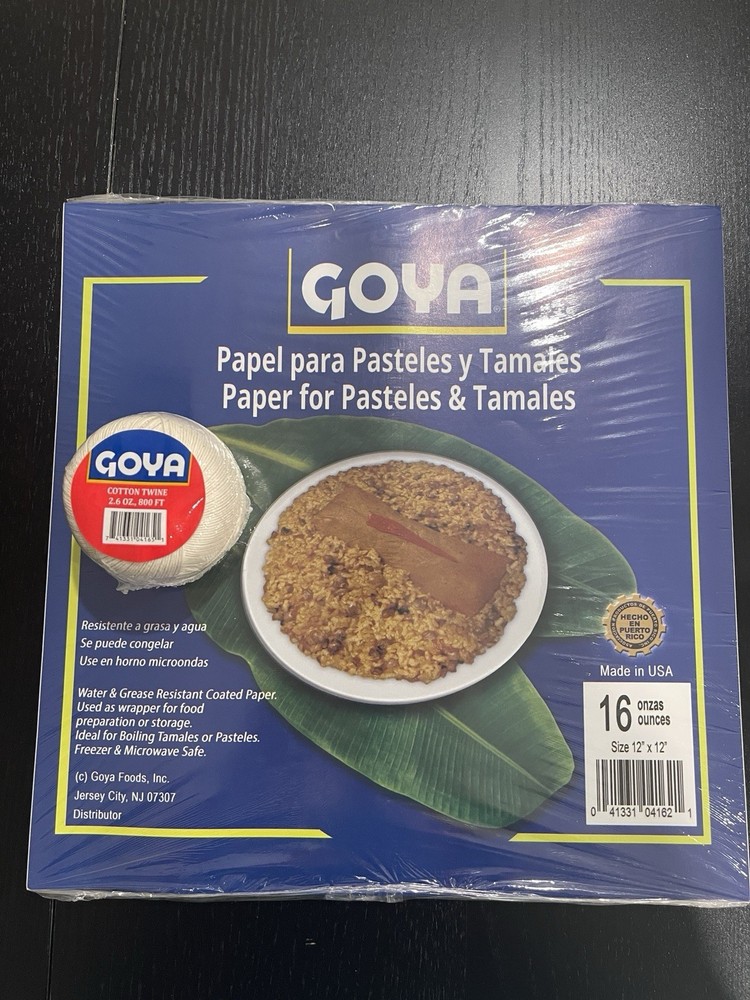 Goya Papel Para Pasteles Y Tamales 16 Oz Con Hilo Para Amarrar Tamales