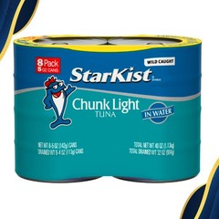 StarKist Chunk Light Tuna in Water, Wild Caught, 20g Protein, 5 oz, 8 Cans