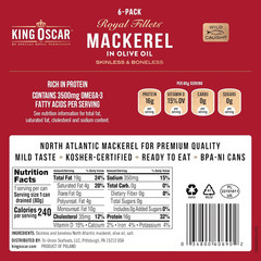 Mackerel in Olive Oil, 4.05 Ounce Can (Pack of 6, Packaging May Vary