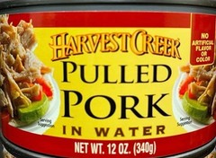 Harvest Creek Pulled Pork in Water 4-12oz Cans Canned Pig BBQ Lunch Meat Sauce