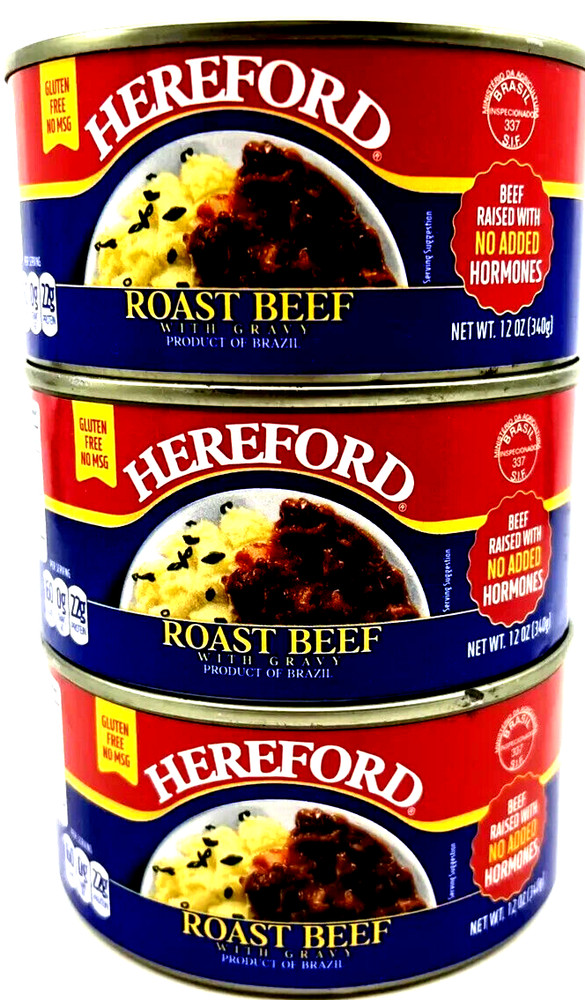 HereFord Roast Beef with Gravy Fully Cooked Ready to Serve 12 oz ( Pack of 3 )