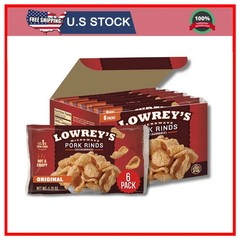 Lowrey’s Microwave Pork Rinds Original Chicharrones 1.75 oz Pack of 6