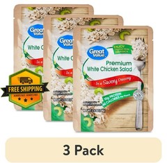 3-Pack Great Value Premium White Chicken Salad, Ready-to-Eat, 2.6 oz Pouches
