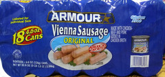 Armour Vienna Sausage 4.6 oz, 2x 18 ct. ~ 36 cans ~ 04/2025 Labeled for Resale