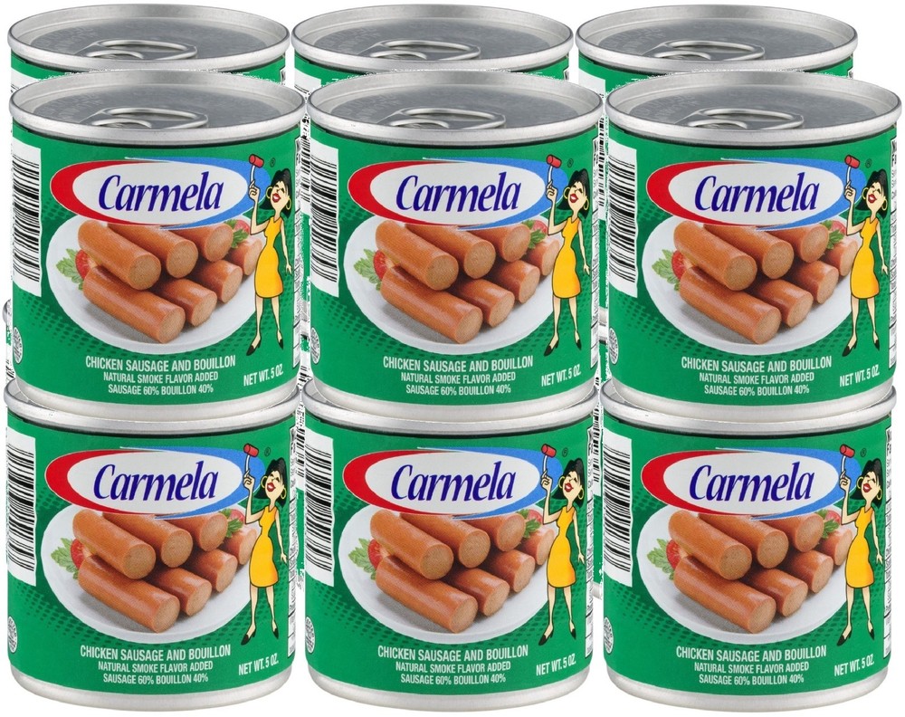 Carmela Chicken Vienna Sausage in Broth, Natural Smoke, 5oz Can (12 Pack)