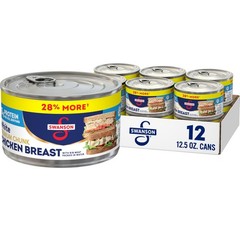 Swanson White Premium Chunk Canned Chicken Breast in Water, 12.5 OZ Can