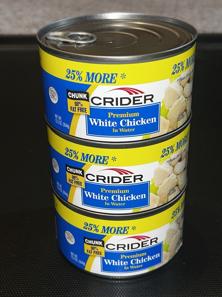 3 Pack Crider Premium Chunky White Chicken 12.5oz per Can