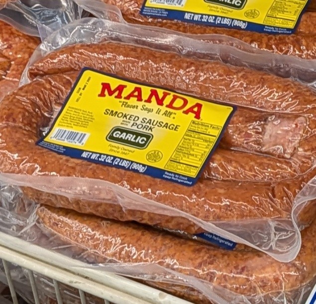 Manda Garlic Smoked Sausage 32 Oz (2 Pack)