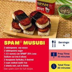 SPAM 25% Less Sodium Canned Meats, 12 oz Cans, 12 Pack, 12 Ounce (Pack of 12)