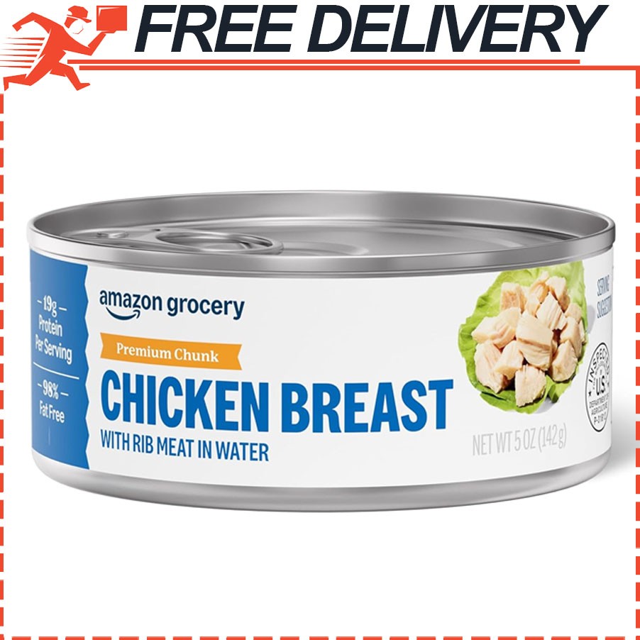 Amazon Grocery, Premium Chunk Chicken Breast with Rib Meat in Water, 5 Oz