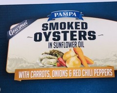 12 PACK – Gourmet PAMPA Smoked Oysters in SUNFLOWER OIL 3oz ea. Exp:01/2027