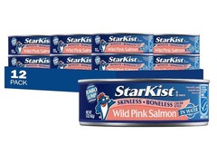 Wild Pink Salmon, Skinless, Boneless, 5oz Can, 12-Pack | 19g Protein Per Serv…