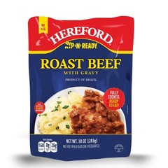 (3 pack) Fully Cooked Roast Beef with Gravy, Shelf Stable Pouch, 10 oz