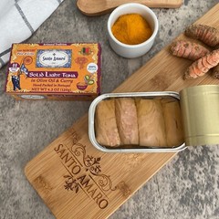 6 Pk: Santo Amaro Pole & Line Wild Tuna Fillets in Virgin Olive Oil – CURRY