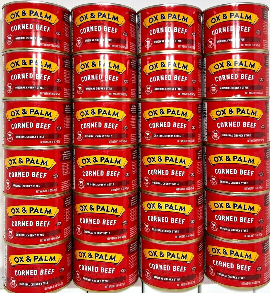 OX & Palm Corned Beef with Juices Original Chunky Style 15 oz ( Pack of 24 )