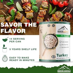 28 Oz Canned Turkey – Versatile & Natural, Perfect for Emergency Meals, 6 Count