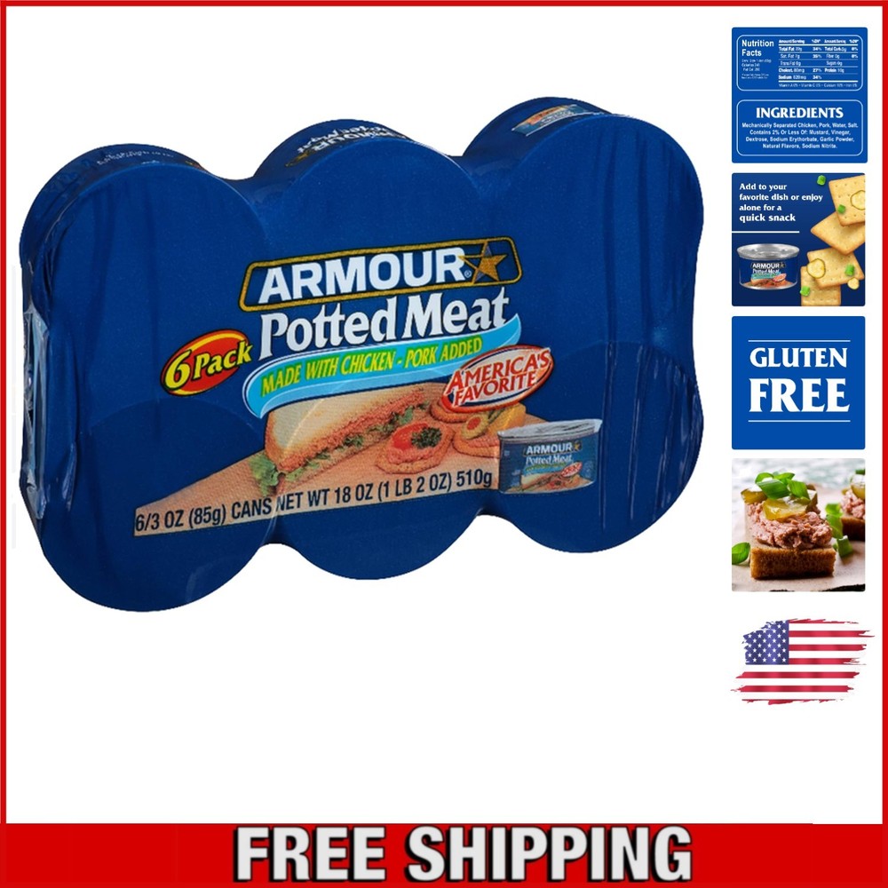 Versatile Star Potted Meat: Ready-to-Eat Chicken & Pork in 3oz Cans (6 Count)