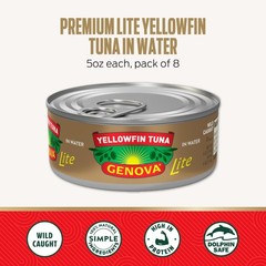 Premium Yellowfin Tuna 5oz Can Pack of 12 Wild Caught Water Packed