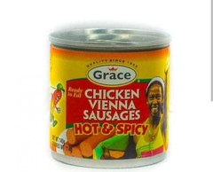 6 Jamaican Grace Chicken Vienna Sausage (3 spicy and 3 original) 6 x 140 g