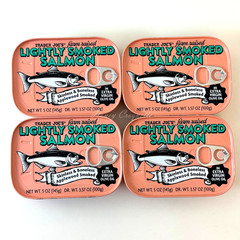 4 Pack Trader Joe’s Light Smoked Salmon Skinless Boneless in Olive Oil 5 oz Each
