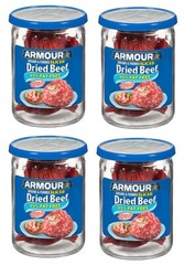Armour Star Sliced Dried Beef – 4 Pack, 2.25 oz Jarred Meat | 95% Fat-Free Ready