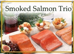 – Premium Wild Alaskan Smoked Sockeye, Coho, and Pink Salmon Trio – 18Oz Box