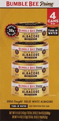 Bumble Bee Prime Solid White Albacore Tuna Low Sodium in Water 5 Oz, Pack of 4