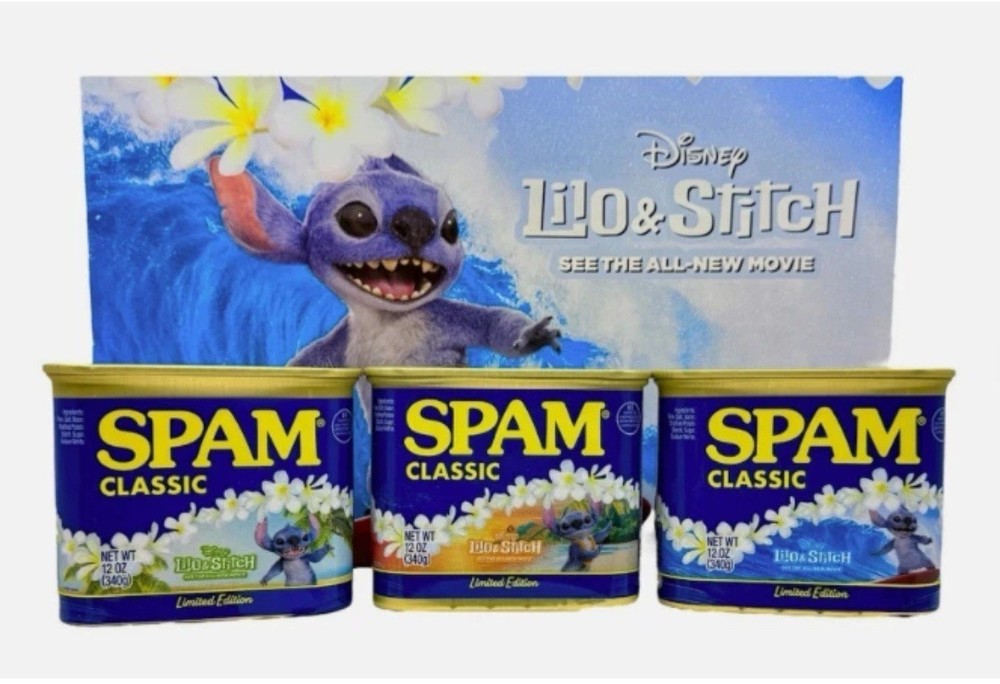 3 CANS limited edition Lilo & Stitch SPAM from Hawaii NEW! Fast Shiping
