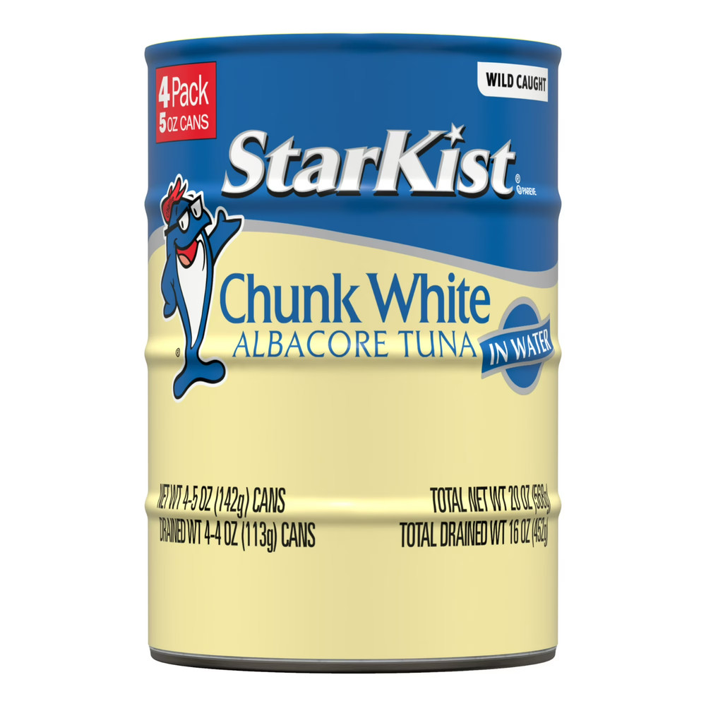StarKist Chunk White Albacore Tuna in Water Can 4 Pack Wild Caught Dolphin 5 oz