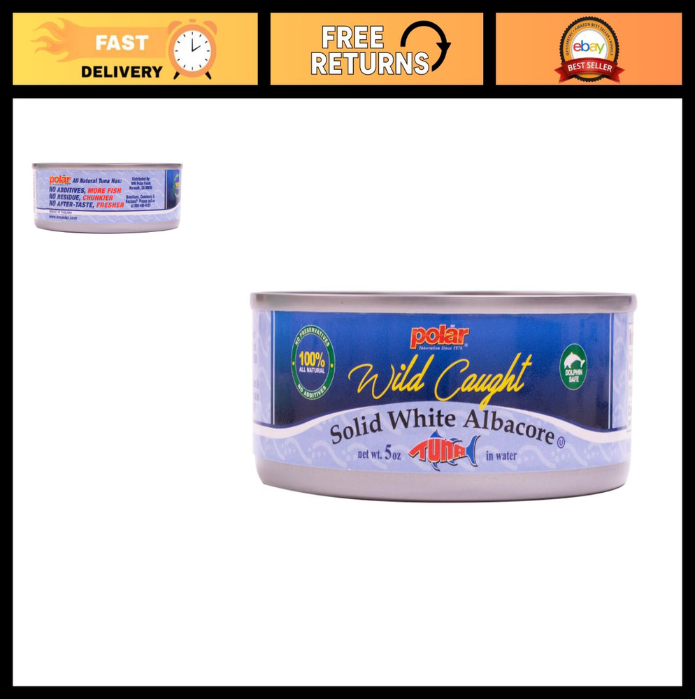 All Natural Solid White Albacore Tuna in Water, 5 Oz Cans, 24 Pack – High Protei