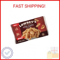 Lowrey’s Bacon Curls Microwave Pork Rinds (Chicharrones), Hot and Spicy, 1.75 Ou
