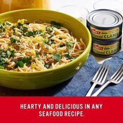6.5 oz Minced Clams in Clam Juice – Pack of 12, 99% Fat Free, Easy Meal Starter