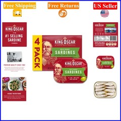 Wild Caught Norwegian Sardines in Extra Virgin Olive Oil 4-Pack, 3.75 oz