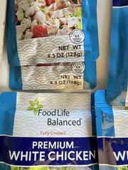 Food for Life Balanced PREMIUM WHITE CHICKEN Lot 14 Fully Cooked. 10oz & 4.5 Oz